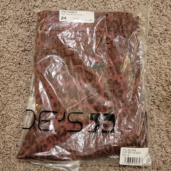 Joes Jeans Twisted Leopard Sequoia The Charlie High Rise Skinny Ankle Jeans 24 - Picture 7 of 7